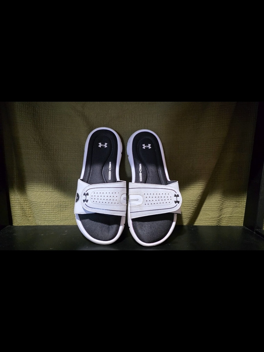 Under Armour Women’s White and Black Slide Sandals